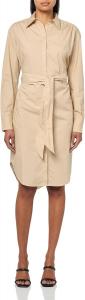 BOSS Женское платье-рубашка из поплина и хлопка, Soft Sand