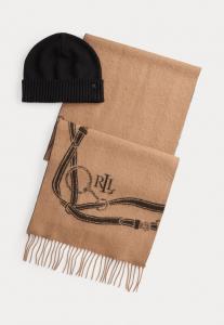 Шапка Lauren Ralph Lauren BELTING-MOTIF SCARF & BEANIE GIFT SET, Classic Camel/Camel