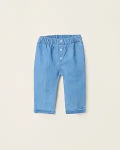 Детские штаны 100% хлопок, с эластичной талией Zippy, небесно-голубой