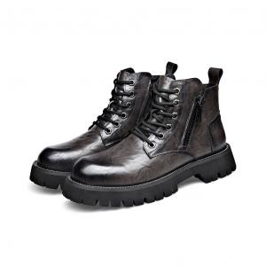 KACHILANG Короткие мартинсы мужские с серой подкладкой из флиса, цвет Gray (Fleece-Lined)