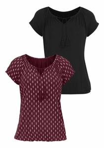 Футболка Vivance, цвет Bordeaux/Black