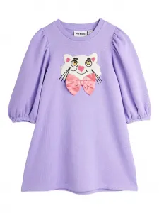 Платье с аппликацией в виде кошки Mini Rodini, фиолетовый