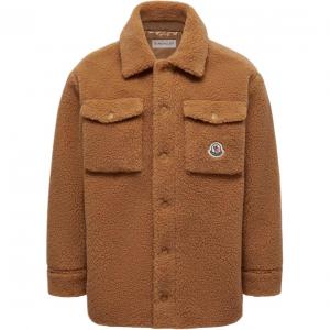 Утепленная курка с длинными рукавами Teddy Shirt Kids' Moncler, коричневый