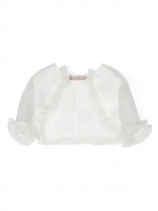 Шелковый жакет с оборками La Stupenderia, белый