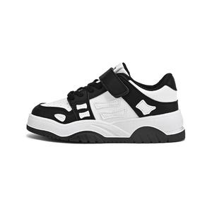 Износостойкие, упругие, водонепроницаемые и дышащие кроссовки для скейтбординга для детей и подростков с низким верхом Cotton Gene, белый/черный