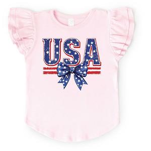 Футболка с бантом и рукавами-фонариками Coquette usa The Juniper Shop, Ballerina