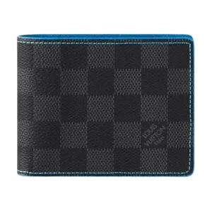 LOUIS VUITTON Slender Wallet Damier Graphite Blue