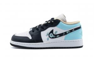 Jordan Баскетбольные кроссовки Air 1 с амортизацией, износостойкие, винтажные, низкие, унисекс, цвет "озеро-голубой"