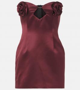 Платье-корсет из шелкового и шерстяного атласа Magda Butrym, бордовый