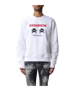 Толстовка с пиксельным графическим рисунком Dsquared2, белый
