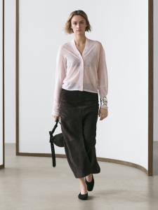 Вязаный кардиган из смесовой шерсти Massimo Dutti, pastel pink