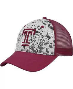 Мужская серая шляпа вишневого цвета Temple Owls Love Fern Trucker Snapback Colosseum, серый
