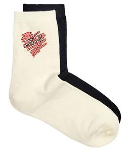 Носки женские Karl Lagerfeld с рисунком 2 пары, бежевый/черный