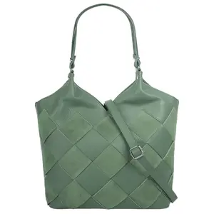 Шоппер Samantha Look, натуральная кожа, производство Италия, зеленый