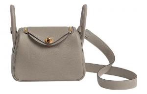 Сумка Lindy Clemence Bullock Кожаная Мини Женская 8L Бетон Ледник Белый HERMES