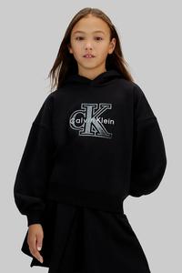 Детская хлопковая толстовка Calvin Klein Jeans, черный