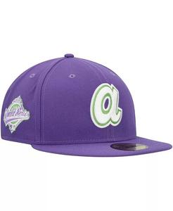 Мужская фиолетовая приталенная шляпа Atlanta Braves Lime 59FIFTY New Era, фиолетовый