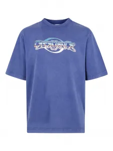 Футболка из органического хлопка с логотипом CASABLANCA, синий