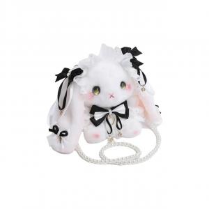 Очаровательная изысканная плюшевая кукла кролик с бантом из жемчуга, высота 20 см XIWANTONG, Heart Bowknot-Lolita