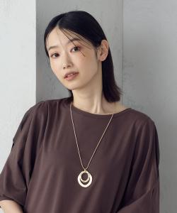 Колье с двойным кольцом-слайдером