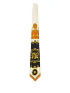 Галстук с принтом Medusa Versace, кремовый