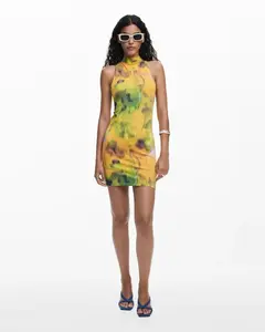 Растушеванное короткое платье Desigual, желтый