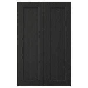 Комплект углового нижнего шкафа с 2 дверцами IKEA, 25x80 см, цвет black stained