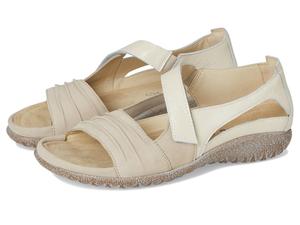 Сандалии Naot Papaki, цвет Beige Nubuck/Ivory Crinkle Patent Leather