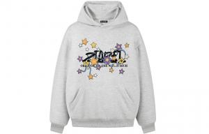 Толстовка Unisex Hooded Moderate Heavyweight ZIAREL, белый heather серый