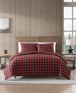 Комплект постельного белья Mountain Plaid из хлопка, двусторонний, 2 предмета, размер Twin Eddie Bauer, цвет scarlet