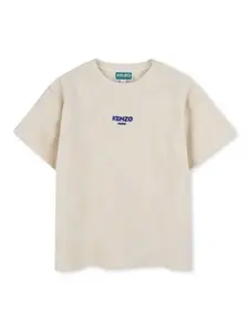 Футболка с вышитым логотипом Kenzo Kids, нейтральный
