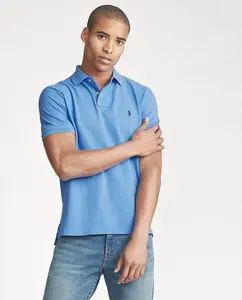 Мужская рубашка-поло из пике стандартного кроя Iconic Polo Ralph Lauren, синий