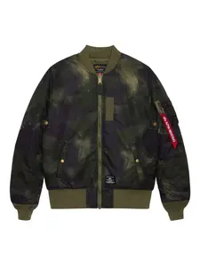 Куртка MA-1 с камуфляжным принтом Alpha Industries, зеленый