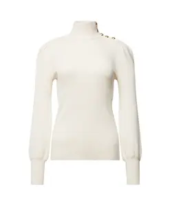 Свитер с воротником-стойкой на пуговицах Ralph Lauren, бежевый