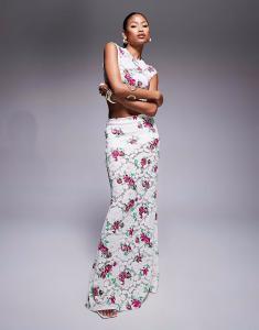 Юбка макси из кружева крючком AFRM в цветочек с розами