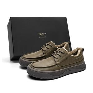 SEPTWOLVES Мужские повседневные ботинки низкие желто-коричневые/хаки с подкладкой из флиса, цвет Khaki Fleece-Lined (Standard Leather Shoe Size)