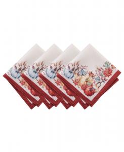 Набор из 4 салфеток с рисунком «тыква» из коллекции botanical harvest, размер 17 x 17 дюймов. Elrene, Multi