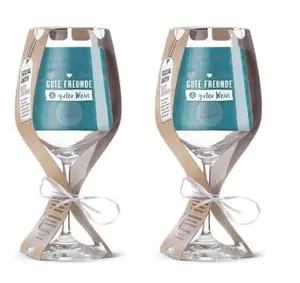 Бокал для красного вина Handwerk с надписью Хорошие друзья - набор из 2 штук Gilde