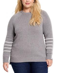 NIC+ZOE Plus летний свитер с эффектным пухом Nic + Zoe, Grey Multi