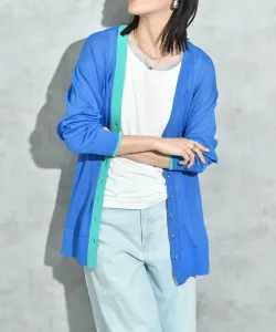 Полупрозрачный кардиган с V-образным вырезом из люрекса Interplanet, цвет Blue