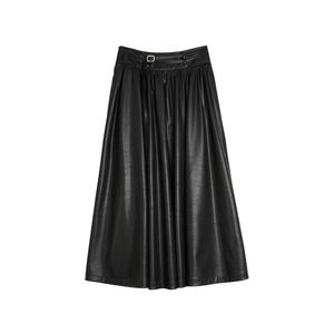 ELLE Повседневная длинная юбка женская черная умеренная миди юбка A-силуэта