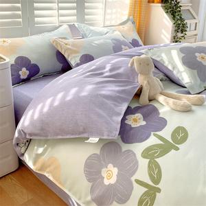 FUANNA Комплект постельного белья, 220 см, 4 предмета, цвет AB Flowers in Full Bloom