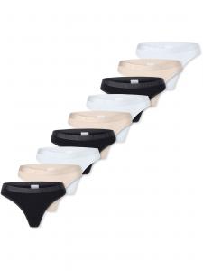 ELLE Трусы-стринги 'Super Soft' в цвете беж, черный, белый