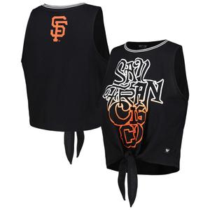 Женская черная майка с завязкой спереди The Wild Collective San Francisco Giants