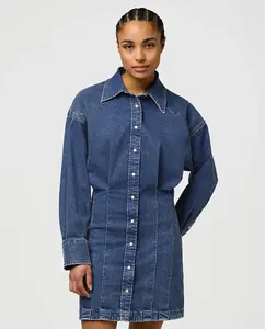 Джинсовое платье со складками на юбке Wrangler, синий