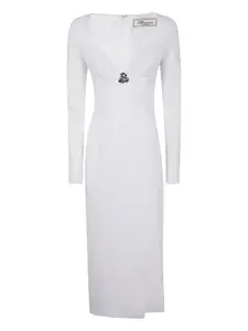 Платье с аппликацией Blumarine, белый