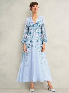 Платье из чистого шелка caversham Hobbs, синий/разноцветный