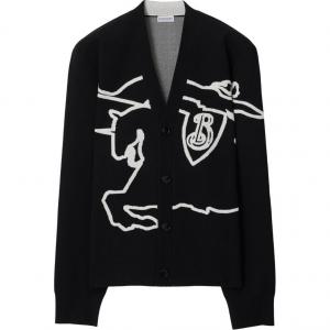 Джемпер Ekd Cotton blend Cardigan Burberry, черный