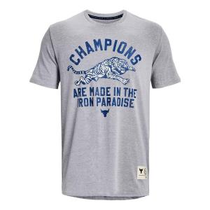 Футболка project rock champ short sleeve t-shirt 'steel light heather' Under Armour, мультиколор