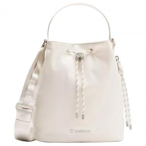 Lululemon Переработанная нейлоновая сумка ведро через плечо кроссбоди клатч женская светлая слоновая кость серебро, Light Ivory & Silver